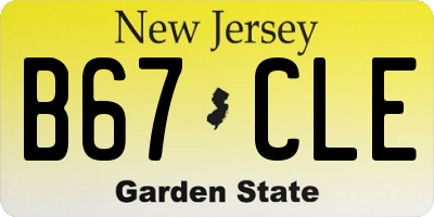 NJ license plate B67CLE