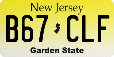 NJ license plate B67CLF