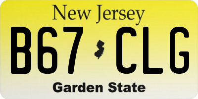 NJ license plate B67CLG