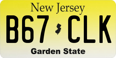 NJ license plate B67CLK