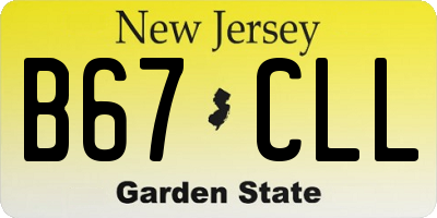 NJ license plate B67CLL