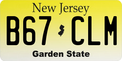 NJ license plate B67CLM