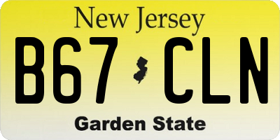 NJ license plate B67CLN