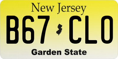 NJ license plate B67CLO