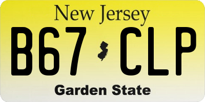 NJ license plate B67CLP