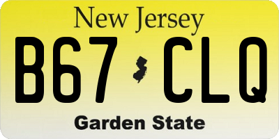 NJ license plate B67CLQ
