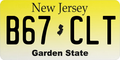 NJ license plate B67CLT