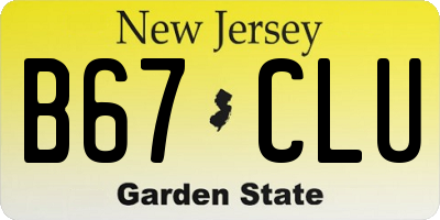 NJ license plate B67CLU