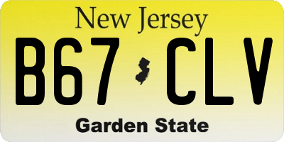 NJ license plate B67CLV