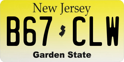 NJ license plate B67CLW