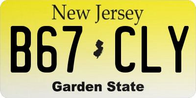 NJ license plate B67CLY