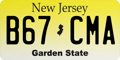 NJ license plate B67CMA