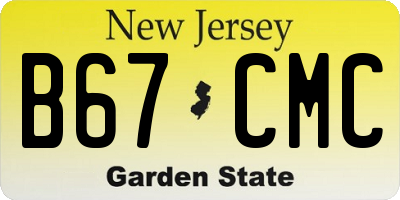 NJ license plate B67CMC