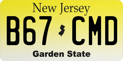 NJ license plate B67CMD