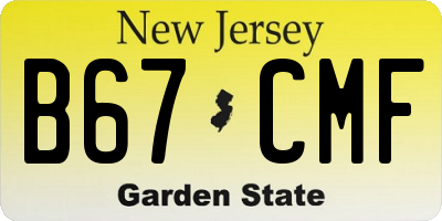 NJ license plate B67CMF