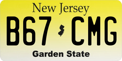 NJ license plate B67CMG