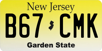 NJ license plate B67CMK