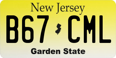 NJ license plate B67CML