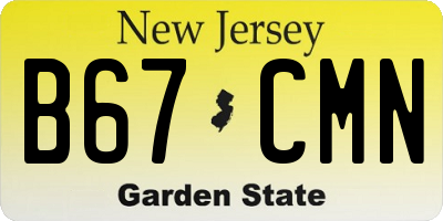 NJ license plate B67CMN