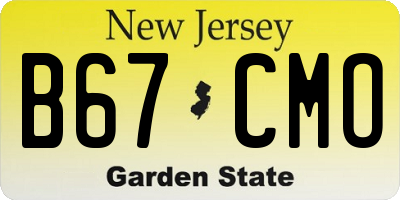 NJ license plate B67CMO