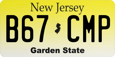 NJ license plate B67CMP