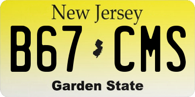 NJ license plate B67CMS