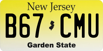 NJ license plate B67CMU