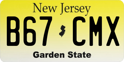 NJ license plate B67CMX