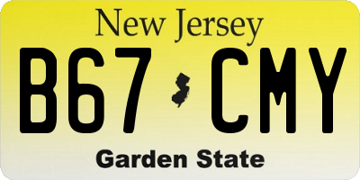 NJ license plate B67CMY