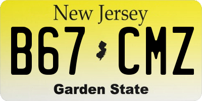 NJ license plate B67CMZ