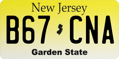 NJ license plate B67CNA