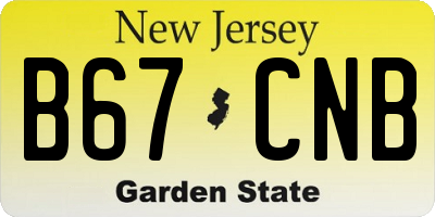 NJ license plate B67CNB