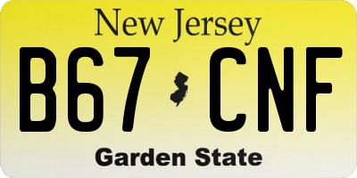 NJ license plate B67CNF