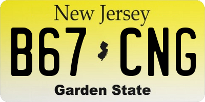 NJ license plate B67CNG