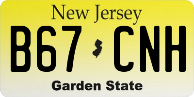 NJ license plate B67CNH