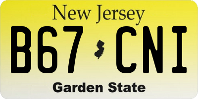NJ license plate B67CNI