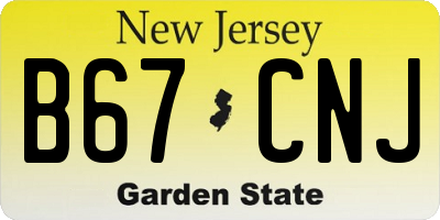 NJ license plate B67CNJ