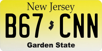 NJ license plate B67CNN