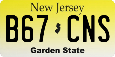 NJ license plate B67CNS