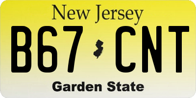 NJ license plate B67CNT