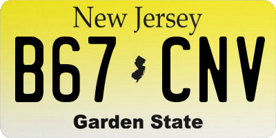 NJ license plate B67CNV