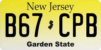 NJ license plate B67CPB