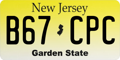 NJ license plate B67CPC