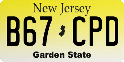 NJ license plate B67CPD