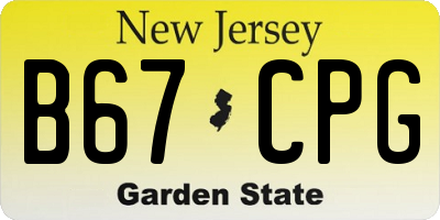 NJ license plate B67CPG
