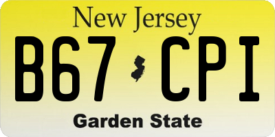 NJ license plate B67CPI