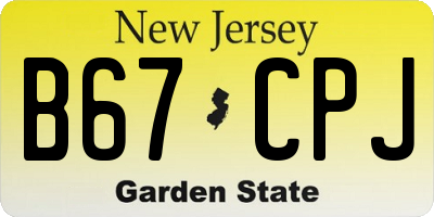 NJ license plate B67CPJ