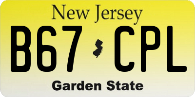 NJ license plate B67CPL
