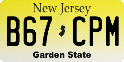 NJ license plate B67CPM