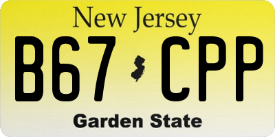 NJ license plate B67CPP